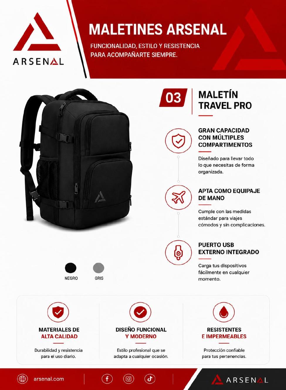 Maletines, bolsos y tulas corporativas Arsenal