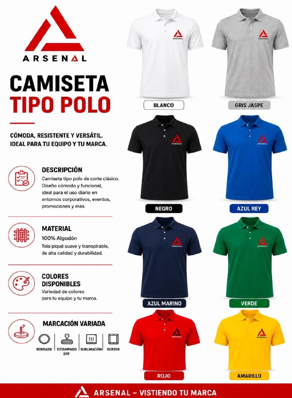 Camisetas y polos corporativos Arsenal