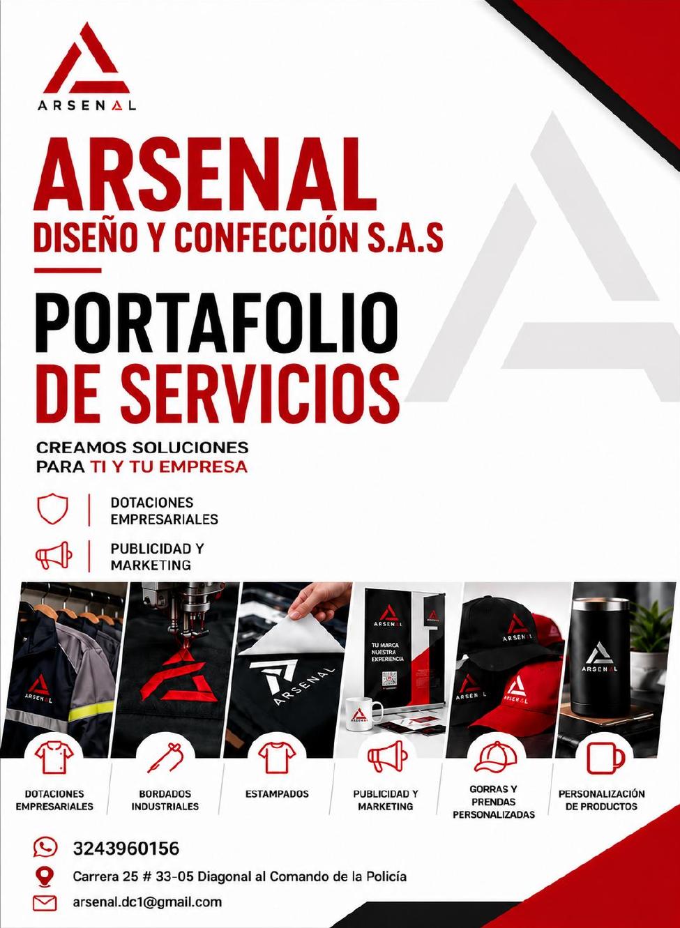Portada del portafolio Arsenal Diseño y Confección 2026
